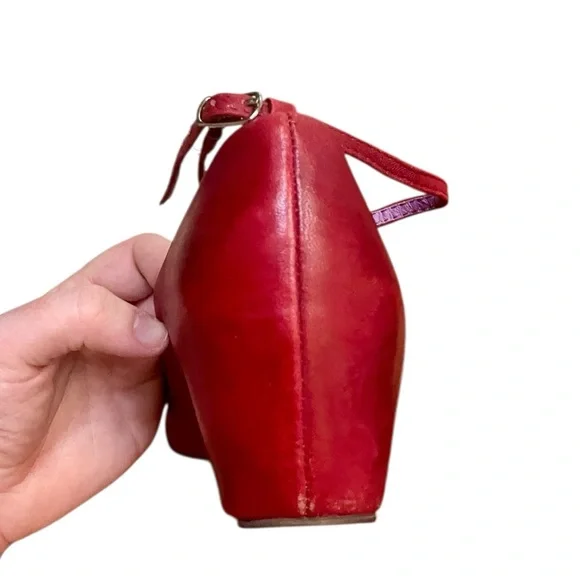 Jeffrey Campbell Maude Red Leather Wedge Shoes Rounded Toe Women's Size 9.5M - Picture 5 of 8